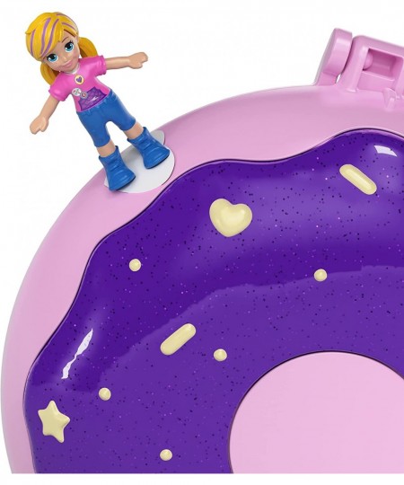 Pocket World Donut Pajama Party Compact with Donut Shape Polly’s Living Room World Surprise Reveals Micro Polly and Shani Dol...