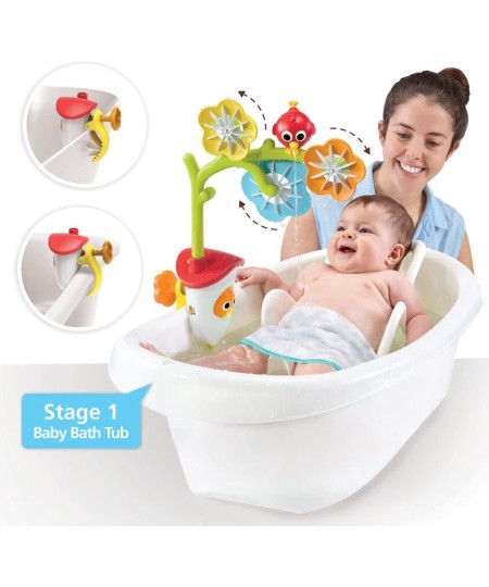 Baby Bath Mobile - Spinning Flowers and Swiveling Fountain for Newborn and Toddler Bath Time Sensory Development (Tub Not Inc...