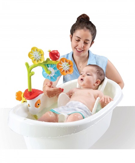 Baby Bath Mobile - Spinning Flowers and Swiveling Fountain for Newborn and Toddler Bath Time Sensory Development (Tub Not Inc...