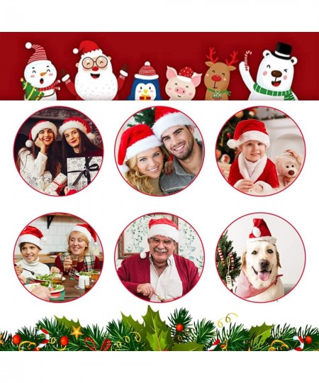 3Pcs Quality Christmas Hat Santa Hat Xmas Holiday Hat for Kids Unisex Velvet Comfort Christmas Hats Extra Thicken Classic Plu...