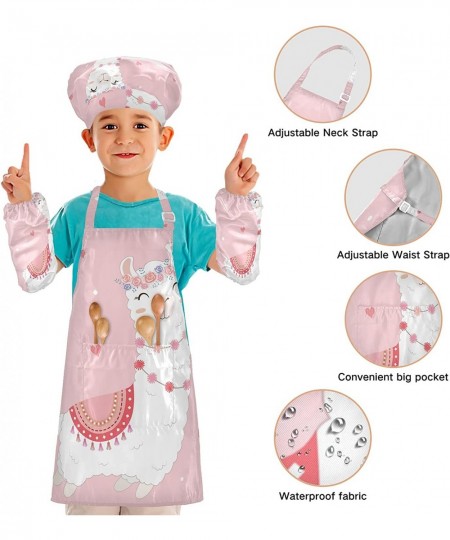 Kids Apron Chef Hat Set Child Aprons Girls Boys Kitchen Bib Apron set $22.11 - Kids' Artist Aprons & Smocks