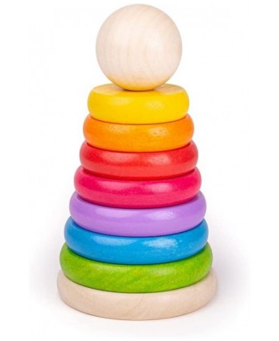 Bigjigs Toys My First Rainbow Stacking Toy Wooden Toys Baby Toys Wooden Stacking Toys Ring Stacker Toddler Toys Wooden Toys f...