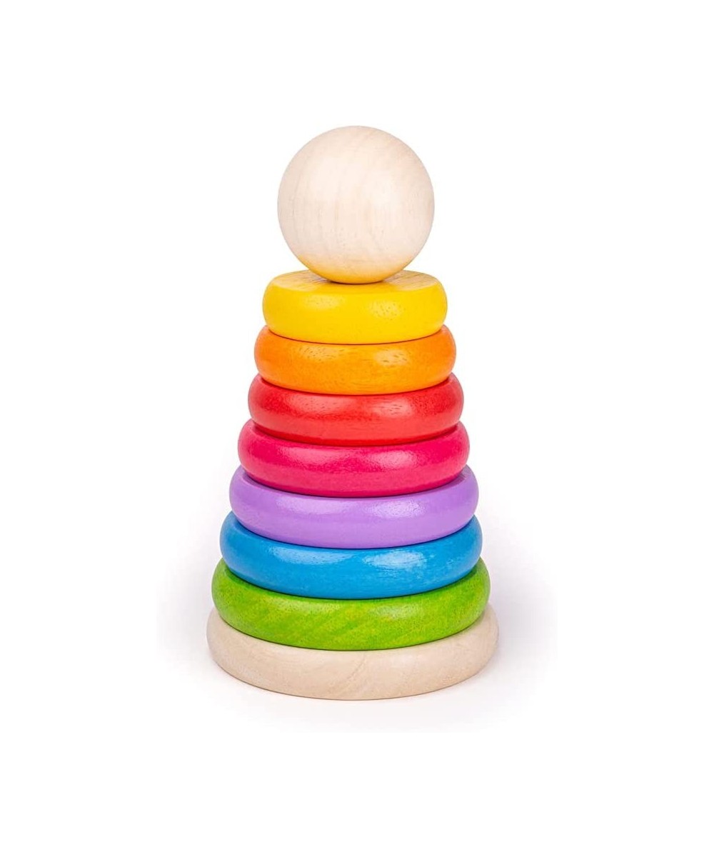 Bigjigs Toys My First Rainbow Stacking Toy Wooden Toys Baby Toys Wooden Stacking Toys Ring Stacker Toddler Toys Wooden Toys f...