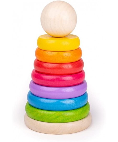 Bigjigs Toys My First Rainbow Stacking Toy Wooden Toys Baby Toys Wooden Stacking Toys Ring Stacker Toddler Toys Wooden Toys f...