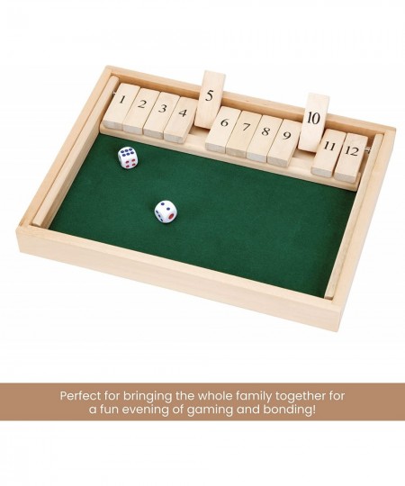 Large Shut The Box Game - 3-in-1 Board Game - 12 Dice Board Game - Wooden Pub Tabletop Game Box - 2 Dice Included $29.73 - Bo...