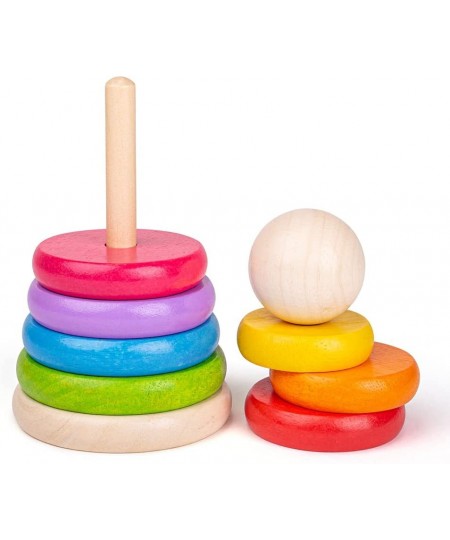 Bigjigs Toys My First Rainbow Stacking Toy Wooden Toys Baby Toys Wooden Stacking Toys Ring Stacker Toddler Toys Wooden Toys f...