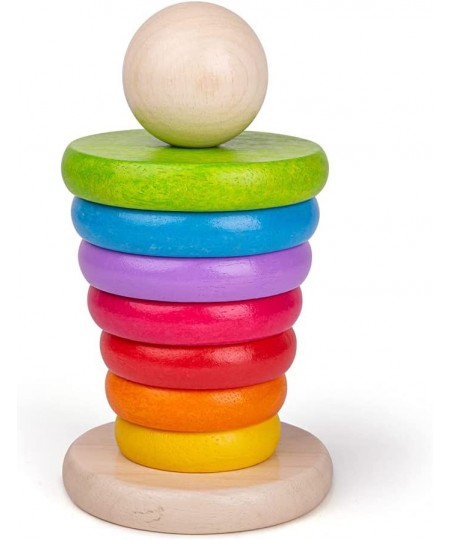 Bigjigs Toys My First Rainbow Stacking Toy Wooden Toys Baby Toys Wooden Stacking Toys Ring Stacker Toddler Toys Wooden Toys f...