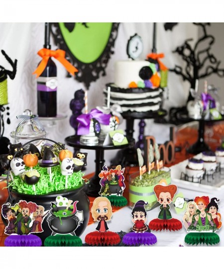 7pcs Witch Honeycomb Centerpiece Witch Theme Birthday Party Supplies.Halloween Theme Table Decorations Birthday Party Decorat...