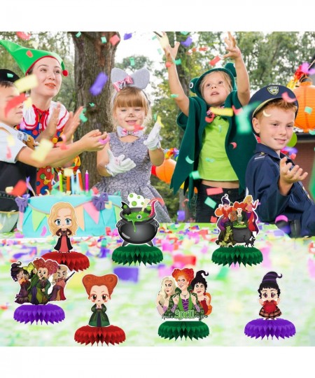 7pcs Witch Honeycomb Centerpiece Witch Theme Birthday Party Supplies.Halloween Theme Table Decorations Birthday Party Decorat...