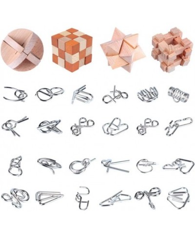 Brain Teaser Puzzle for Kids Adults Puzzle Games Wooden and Metal 3D Unlock Interlocking Puzzle Educational Toy 28Pcs $49.87 ...