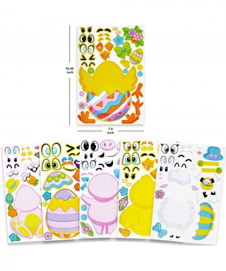 36 Pieces Easter Make A Face Animal Stickers with Easter Egg Themed Mix and Match Make Your Own Stickers with Easter Bunny Eg...