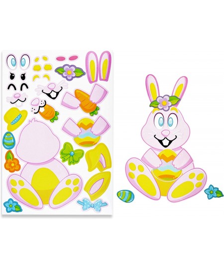 36 Pieces Easter Make A Face Animal Stickers with Easter Egg Themed Mix and Match Make Your Own Stickers with Easter Bunny Eg...