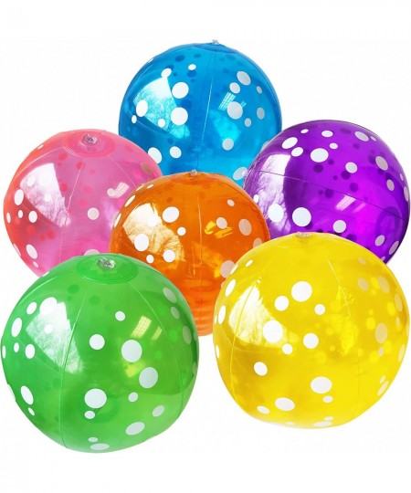 Beach Balls Bulk – Polka Dot Beach Balls for Kids & Adults – 6 Beach Balls Dozen in 6 Colors – Inflatable Beach Ball Pack – F...