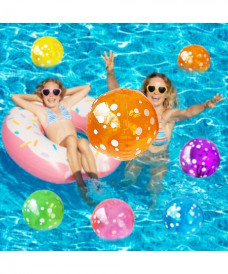 Beach Balls Bulk – Polka Dot Beach Balls for Kids & Adults – 6 Beach Balls Dozen in 6 Colors – Inflatable Beach Ball Pack – F...