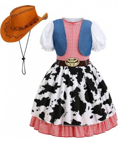 Girls Cowgirl Costume Halloween Cosplay Christmas Dress Up Kids Cow Girl Outfit $40.19 - Kids' Costumes