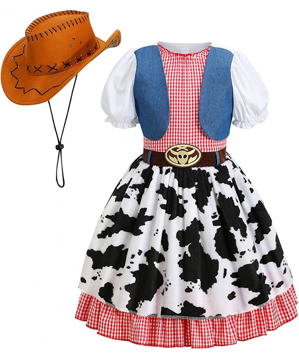 Girls Cowgirl Costume Halloween Cosplay Christmas Dress Up Kids Cow Girl Outfit $40.19 - Kids' Costumes