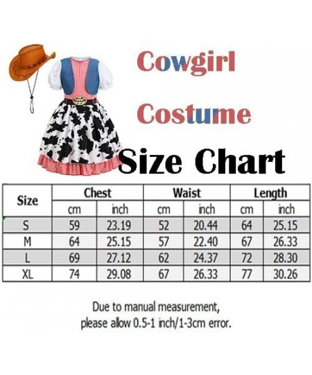 Girls Cowgirl Costume Halloween Cosplay Christmas Dress Up Kids Cow Girl Outfit $40.19 - Kids' Costumes