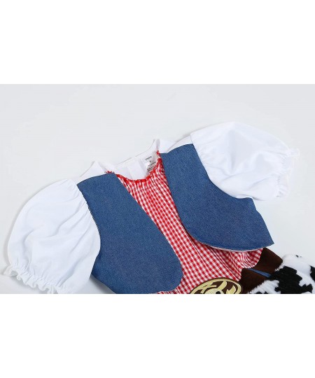 Girls Cowgirl Costume Halloween Cosplay Christmas Dress Up Kids Cow Girl Outfit $40.19 - Kids' Costumes