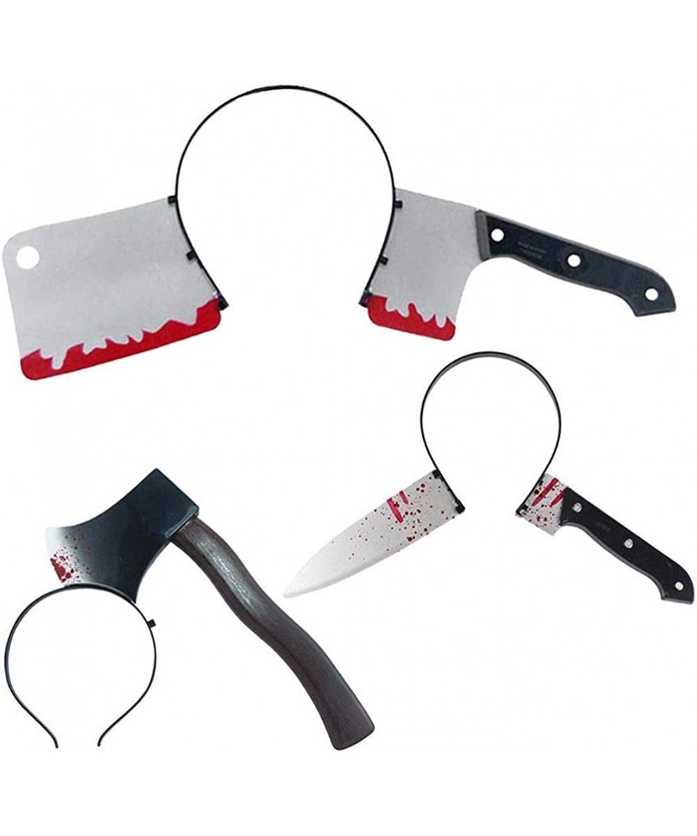 Halloween Bloody Headband Horror Photo Props Party Kitchen knife Axe Sharp Knife Trick Props Hair Hoop Hair Band - 3pcs $24.6...