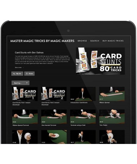 Card Trick Stunts - Learn 80 Card Tricks and Moves - DVD + Digital Access for Download $17.68 - Magic Kits & Accessories