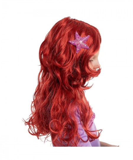 Girls Red Long Curly Mermaid Wig with Star Barrett and Shell Purse Halloween Little Mermaid Costume Wig Mermaid Cosplay Party...