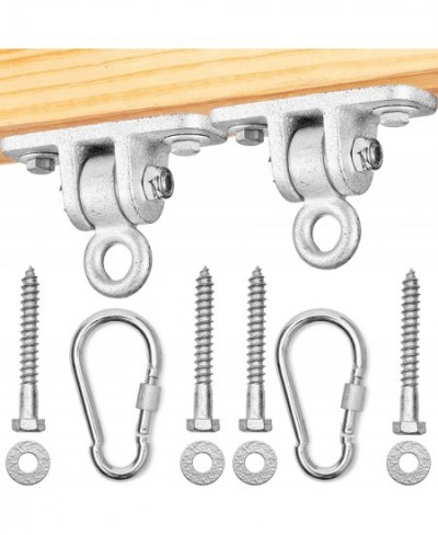 Swing Set Hangers - 2 Heavy Duty Brackets with Locking Snap Hooks for Porch Patio Playground - Indoor/Outdoor Hardware & Acce...