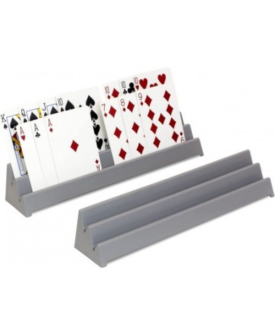 Playing Card Holder and Domino Rack for Hands Free Game Play and Board Game Organization (Card Tamers - Set of 2 Castle Grey)...