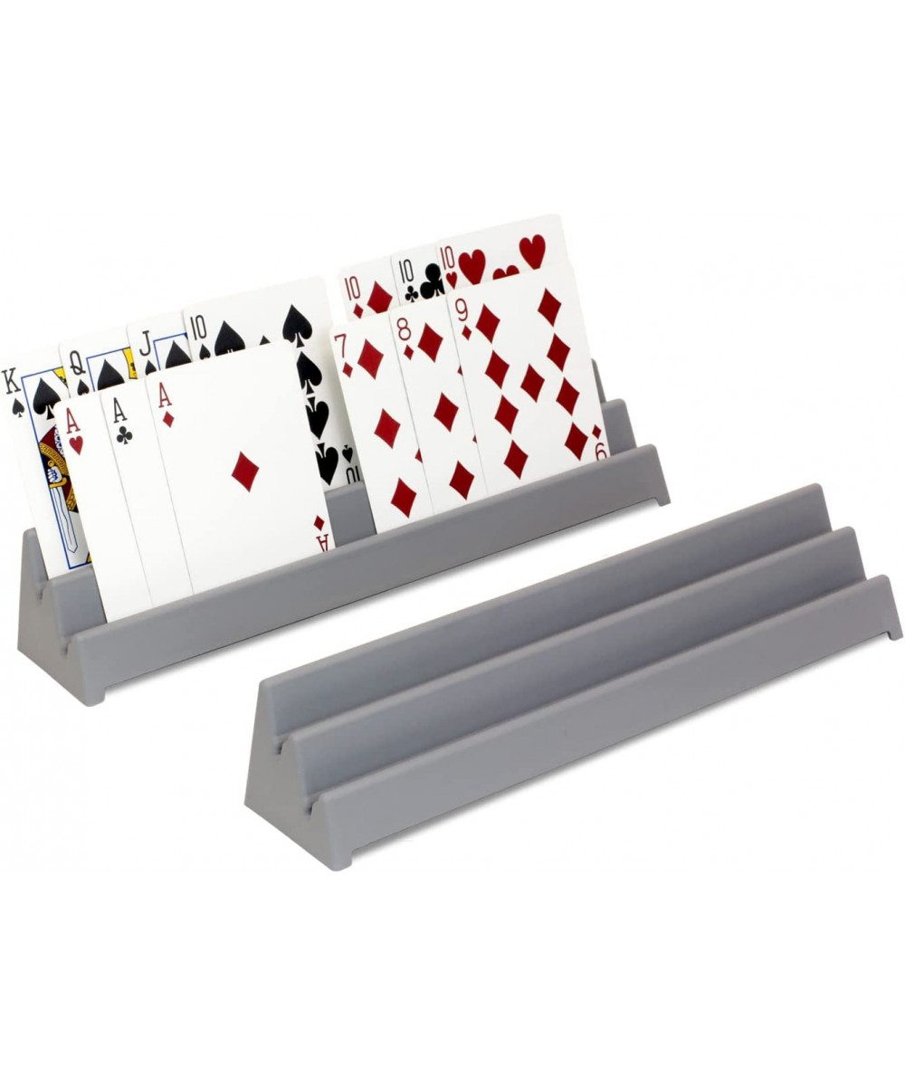 Playing Card Holder and Domino Rack for Hands Free Game Play and Board Game Organization (Card Tamers - Set of 2 Castle Grey)...