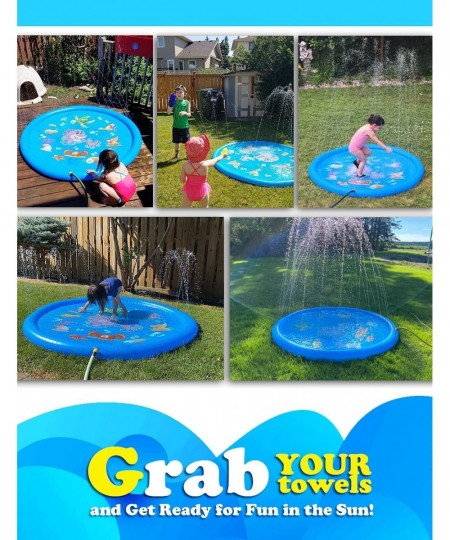 Splash Pad 68" Large Sprinkler for Kids Baby Toddler Children Wading Pool Water Toys Summer Backyard Outdoor Activities $33.6...