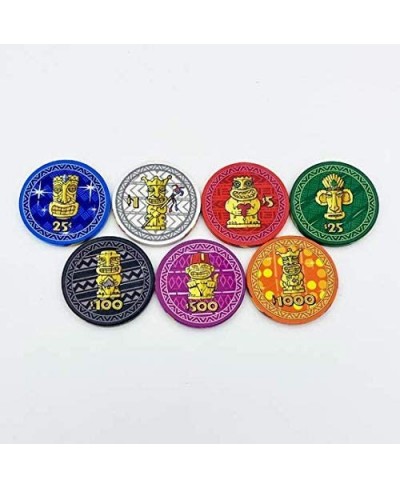 Tiki Kings Poker Chip Sample Set 7 Ceramic Chips with Denominations $20.97 - Casino Equipment