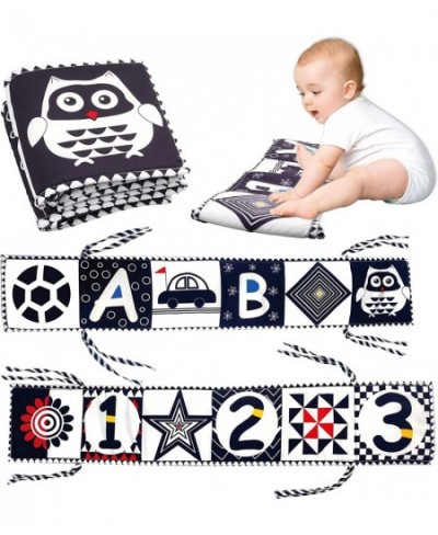 Black and White High Contrast Baby Soft Crinkle Books Toys - Montessori Infant Tummy Time Sensory Brain Development Cloth Boo...