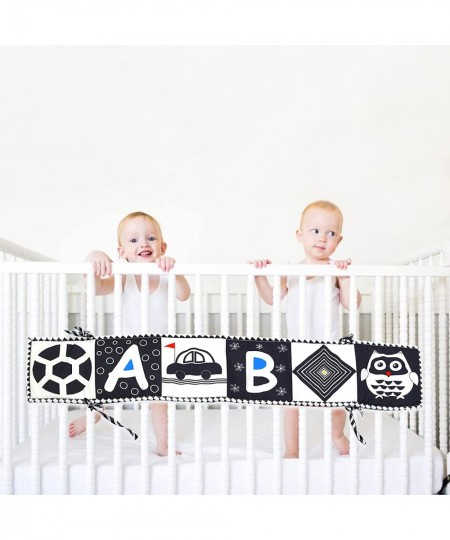 Black and White High Contrast Baby Soft Crinkle Books Toys - Montessori Infant Tummy Time Sensory Brain Development Cloth Boo...