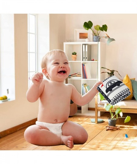 Black and White High Contrast Baby Soft Crinkle Books Toys - Montessori Infant Tummy Time Sensory Brain Development Cloth Boo...