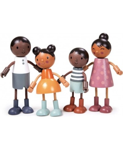 Humming Bird Doll Family - Multicultural Wooden Dolls House Family Set with Flexible Arms and Legs - Inspires Endless Imagina...