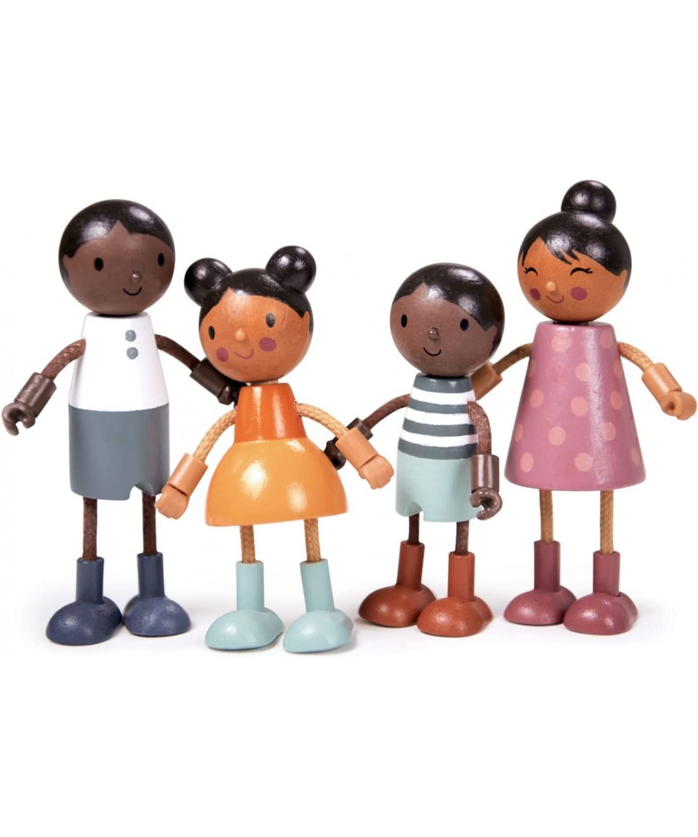 Humming Bird Doll Family - Multicultural Wooden Dolls House Family Set with Flexible Arms and Legs - Inspires Endless Imagina...