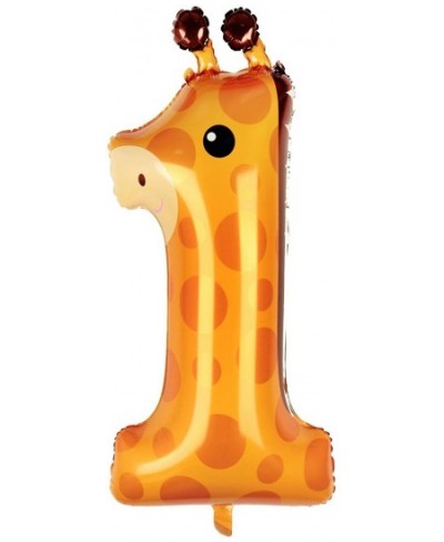 Giraffe Balloon 1st Birthday Decoration 40 Inch Big Number 1 Balloon for First Birthday Foil Safari Balloon Wild One Baby Sho...