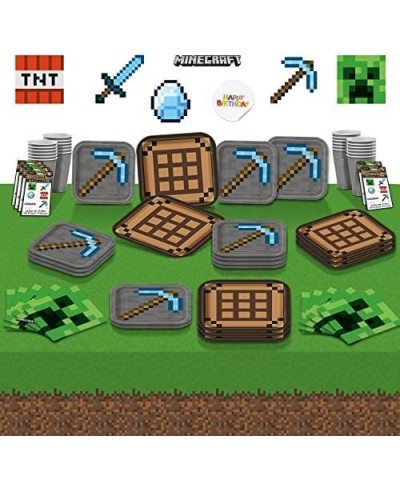 Minecraft Birthday Party Supplies | Minecraft Party Supplies for Boys and Girls | Minecraft Plates and Napkins Cups Tableclot...