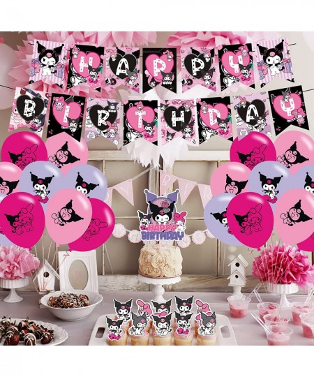 Kuromi Party Decorations Birthday Party Supplies For Kuromi Party Supplies Includes Banner - Cake Topper - 12 Cupcake Toppers...