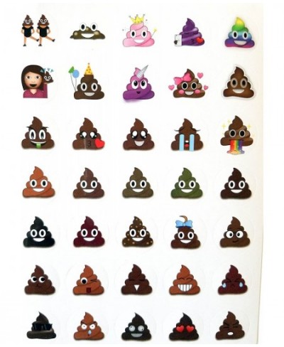 Poop Emoji Sticker Sheet Party Favor 24 Pack (576 Stickers) Poo Set. Potty Training Journal Favors Office Teachers Scrapbooki...