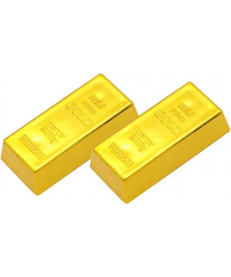 2Pcs Fake Gold Bar Fake Golden Brick Replica Gold Bar Bullion Gold Bar Decorations Realistic Gold Bar Brick Prop Movie Prop N...