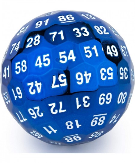 Single 100 Sided Polyhedral Metal Zinc Alloy Dice D100 dice Dungeon Solid Blue Color with White Numbering (50mm) $75.86 - Gam...