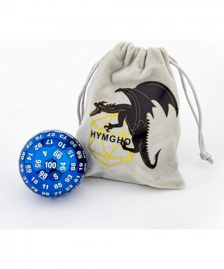 Single 100 Sided Polyhedral Metal Zinc Alloy Dice D100 dice Dungeon Solid Blue Color with White Numbering (50mm) $75.86 - Gam...