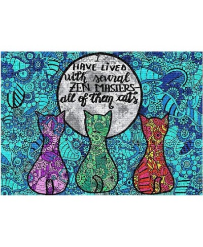 Zen Cats in Flowers Unique Colorful Hard Jigsaw Puzzles 1000 Pieces Large 27'' x 20'' $34.03 - Jigsaw Puzzles