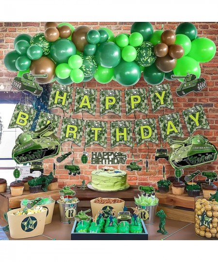 Army Party Decorations Army Birthday Party Supplies Kit Army Decorations For Party Army Banner Cake Topper Swirls Camouflage ...