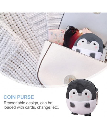 Penguin Plush Coin Purses Penguin Cartoon Coin Bags Plush Penguin Animal Change Purses 2 Pcs （ Grey ） $16.22 - Plush Purses