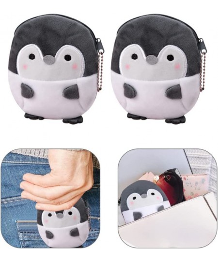 Penguin Plush Coin Purses Penguin Cartoon Coin Bags Plush Penguin Animal Change Purses 2 Pcs （ Grey ） $16.22 - Plush Purses