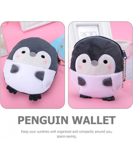 Penguin Plush Coin Purses Penguin Cartoon Coin Bags Plush Penguin Animal Change Purses 2 Pcs （ Grey ） $16.22 - Plush Purses