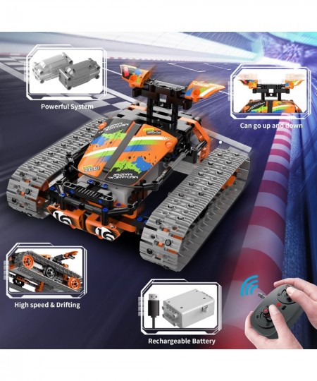 6 in 1 STEM Building Toys Gifts for Age 6 7 8 9 10 11 12 Years Old Kids Boys Girls Remote Control Flip Car Tank Truck Robot B...