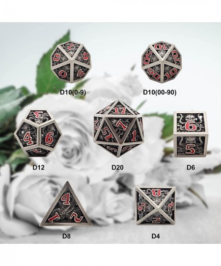 DND Dice Hollow D&D Metal Dice Octopus Monster Dice Set with Gift Box 7 PCs Steampunk Dungeons and Dragons Games Set for RPG ...