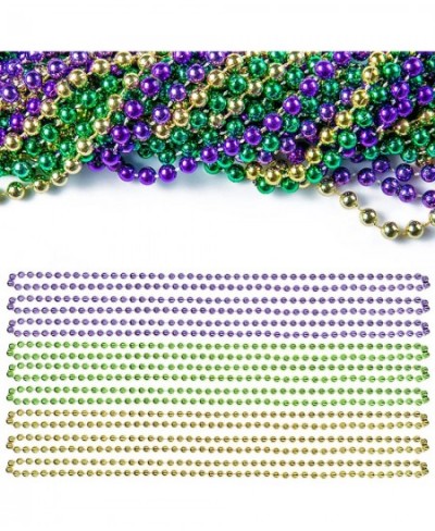 36pcs Mardi Gras Bead Necklace Bulk 33" Multi Colorful Carnival Necklaces for Venetian Mardi Gras Themed Party Favors Costume...